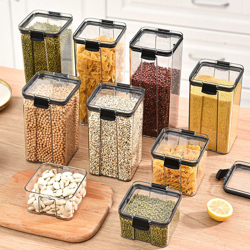 Sealed Grain Storage Jars Set
