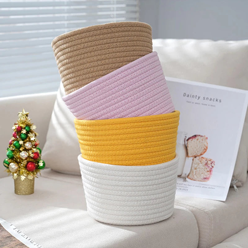 Handmade Woven Rope Desktop Storage Basket