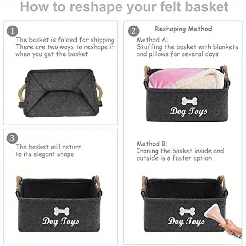 Felt Pet Toy Storage Box
