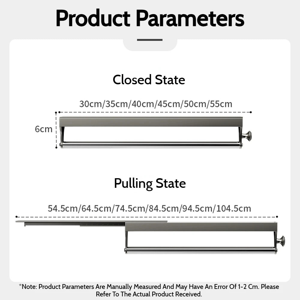 Retractable Telescopic Closet Hanging Rod