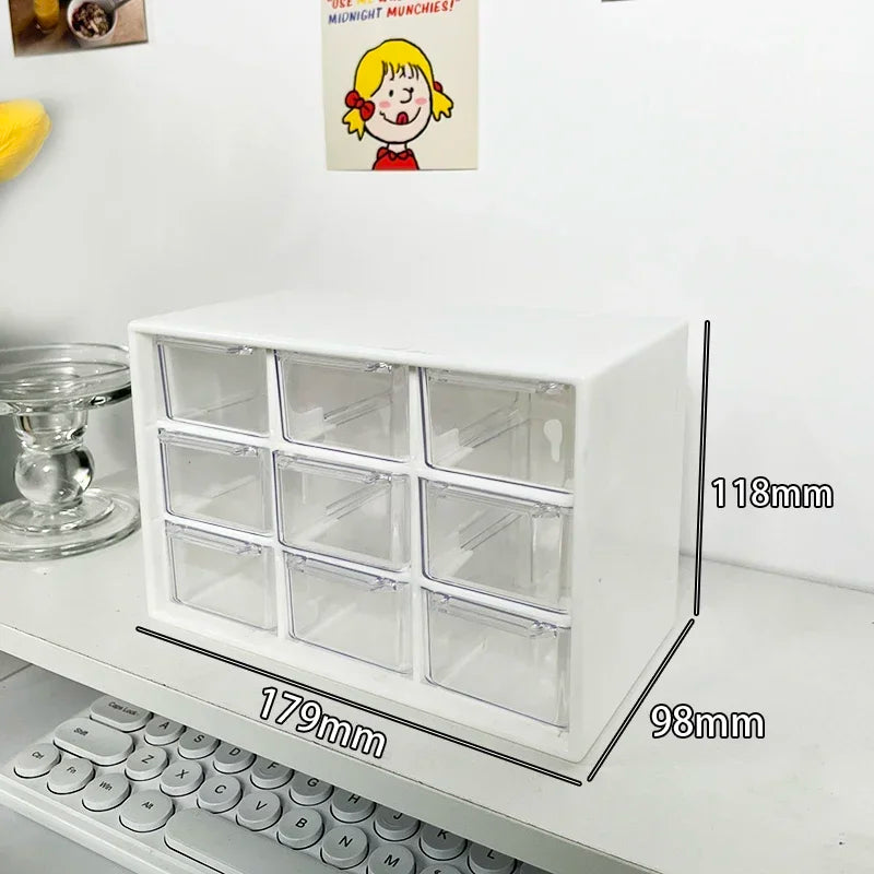 Desktop 9-Grid Transparent Storage Box