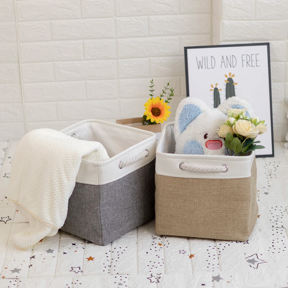 Foldable Fabric Storage Cubes with Ropes