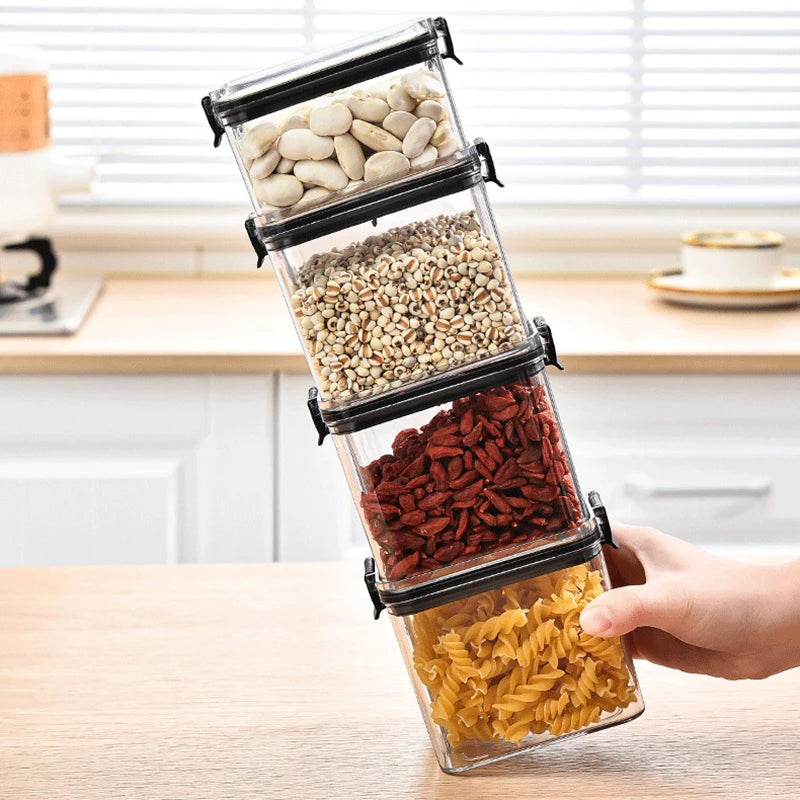 Sealed Grain Storage Jars Set
