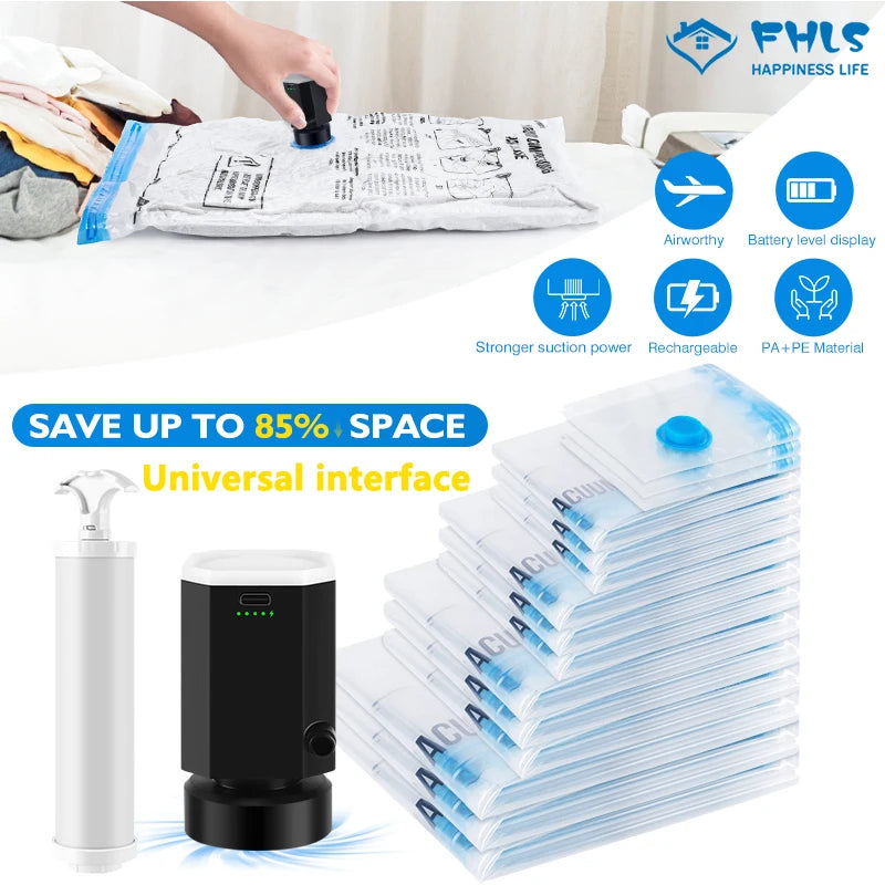 Vacuum Storage Bags with Cordless Pump