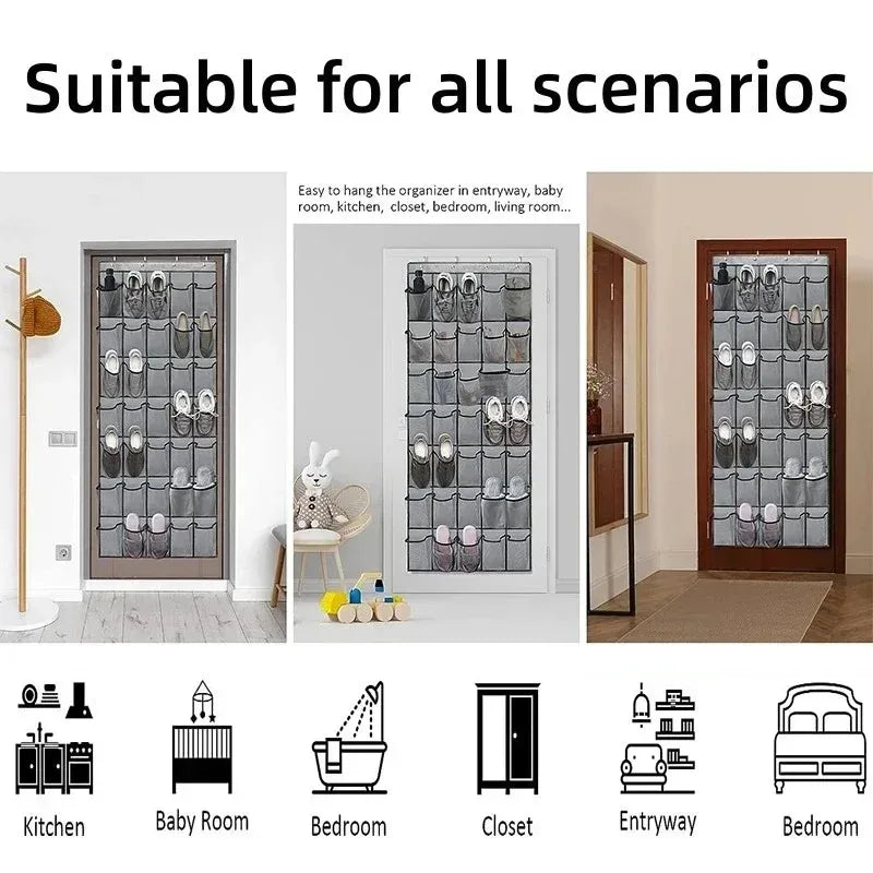 Over-Door Mesh Pocket Shoe Organizer