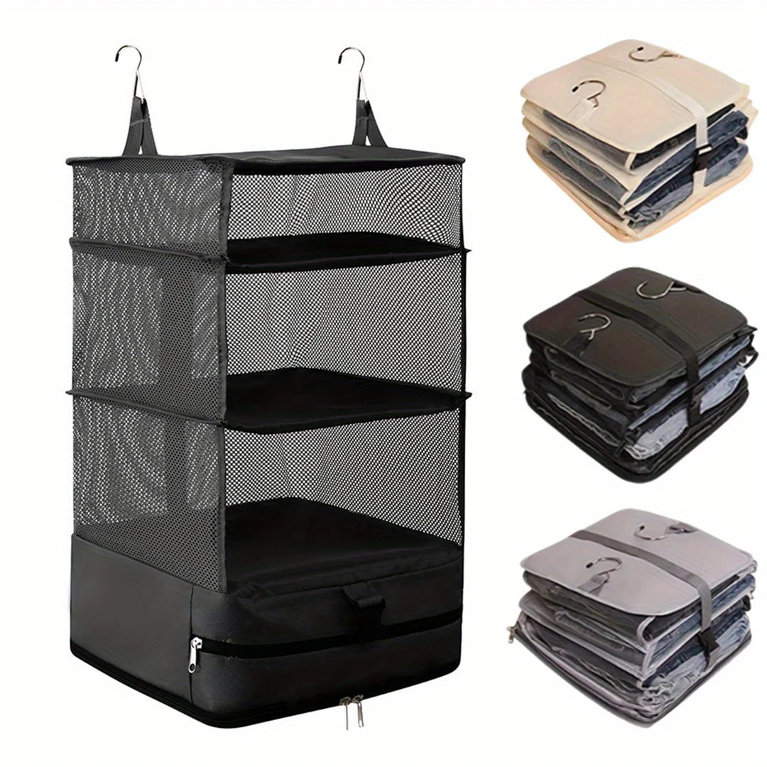 4-Tier Foldable Hanging Closet Organizer