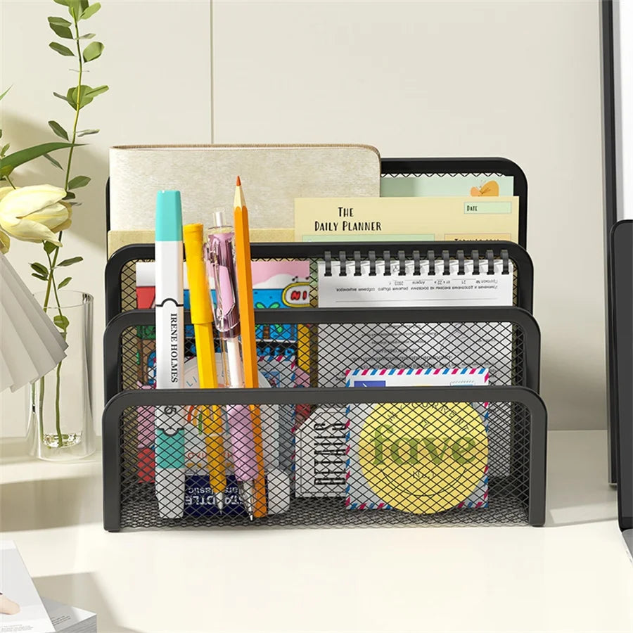 3-Layer Metal Mesh Document Tray Organizer