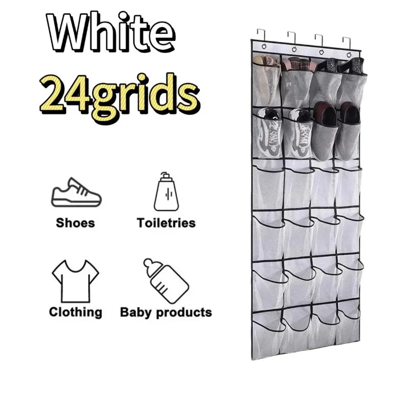 Over-Door Mesh Pocket Shoe Organizer