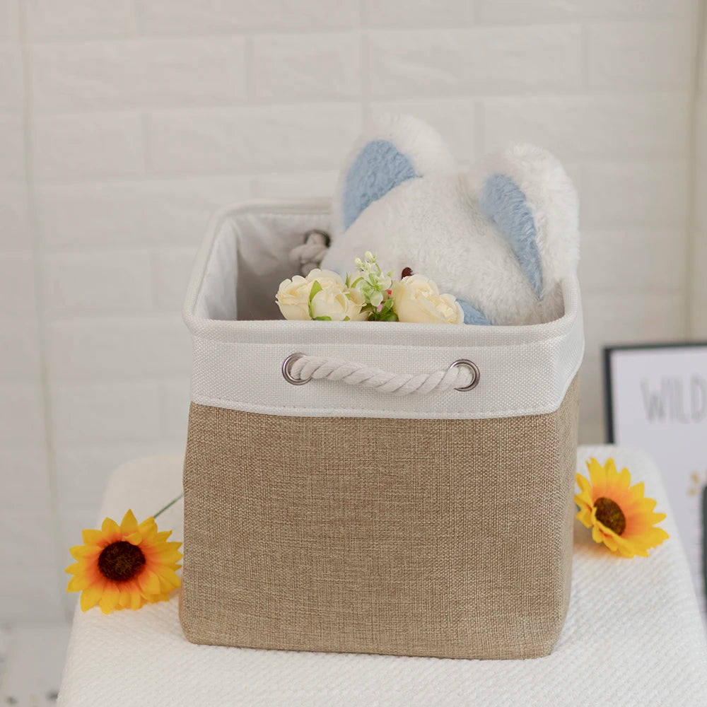 Foldable Fabric Storage Cubes with Ropes
