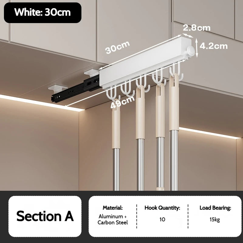 Retractable Telescopic Closet Hanging Rod