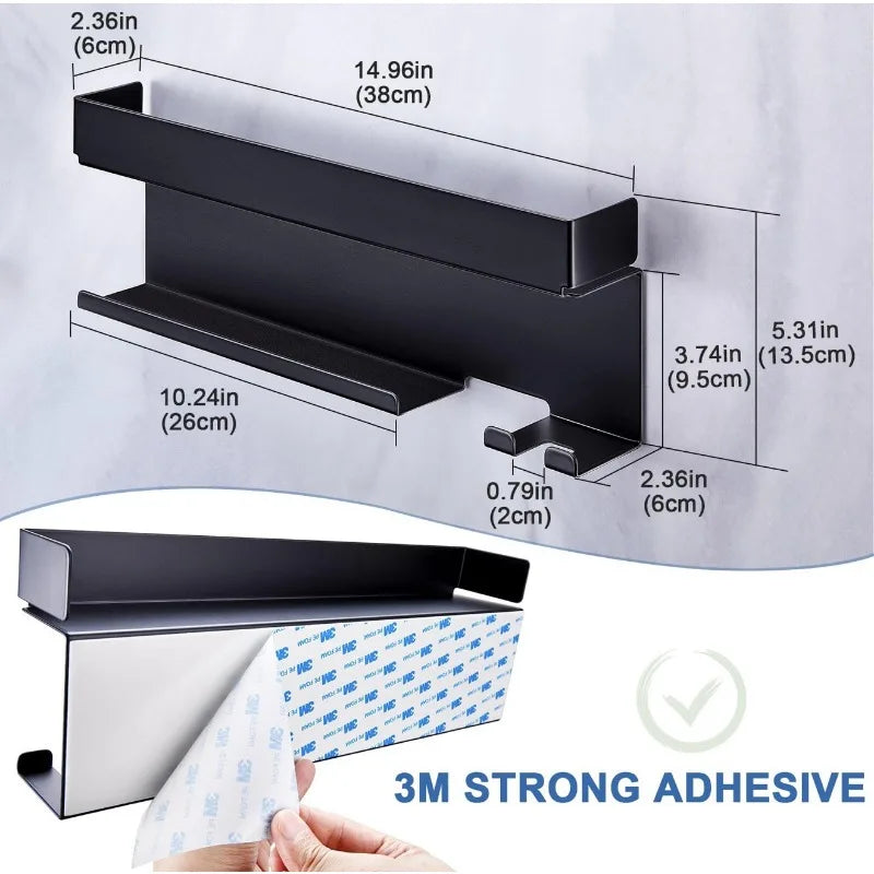 No-Drill Wall Mount Hair Tool Organizer