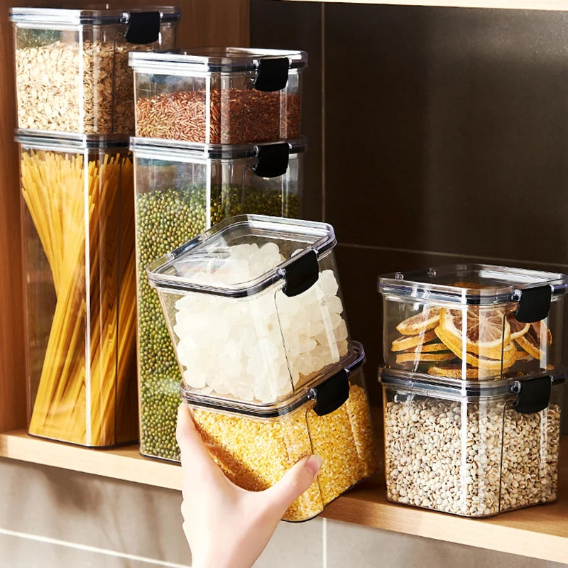 Sealed Grain Storage Jars Set