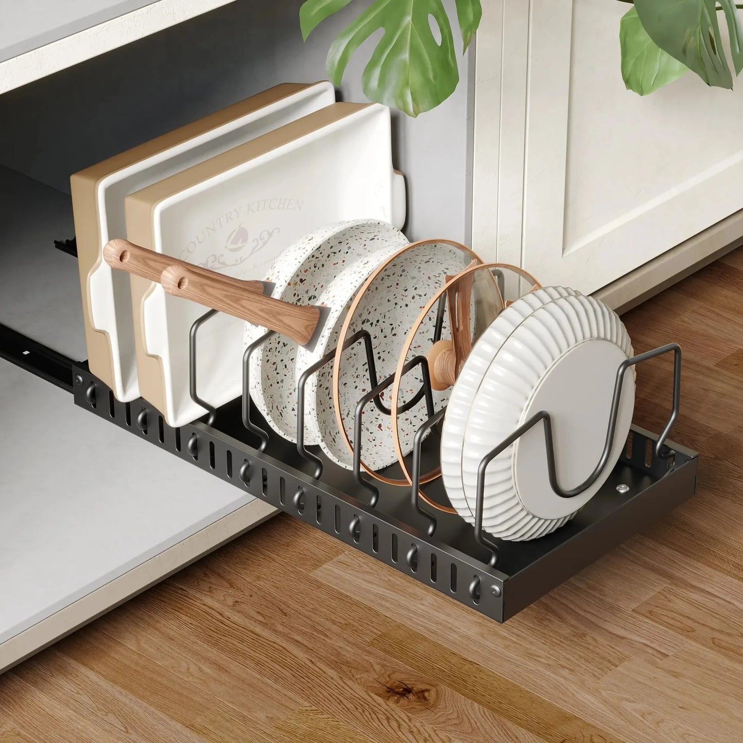 Pull-Out Kitchen Cabinet Organizer Rack