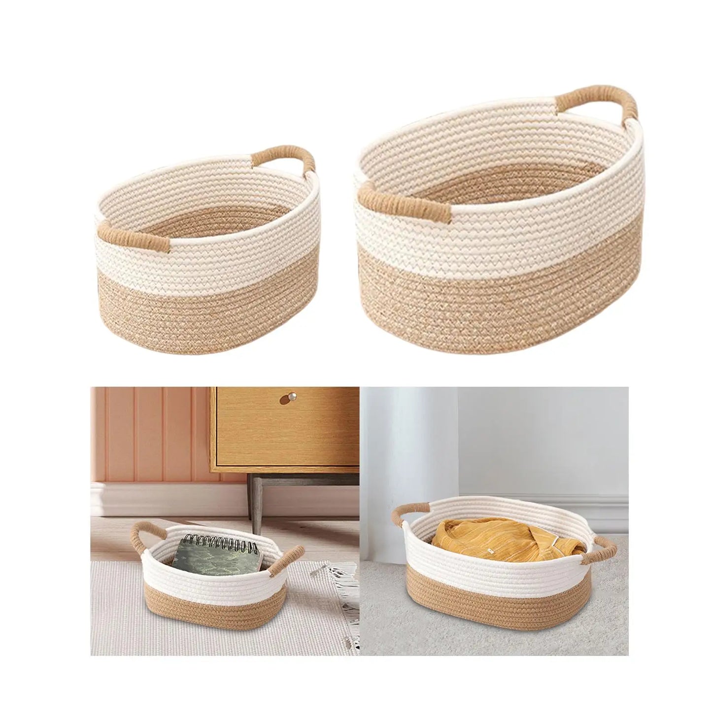 Woven Cotton Rope Storage Basket