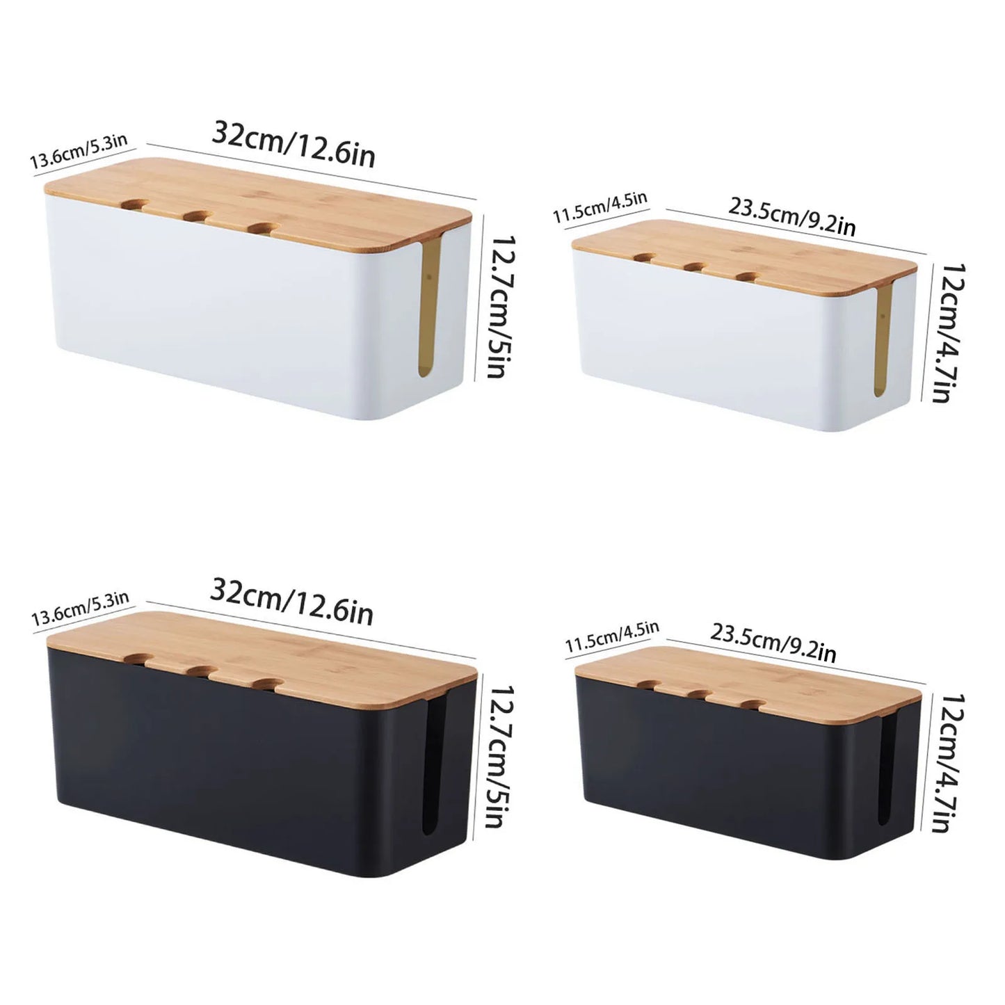Wooden Style Cable Management Box Cord Organizer