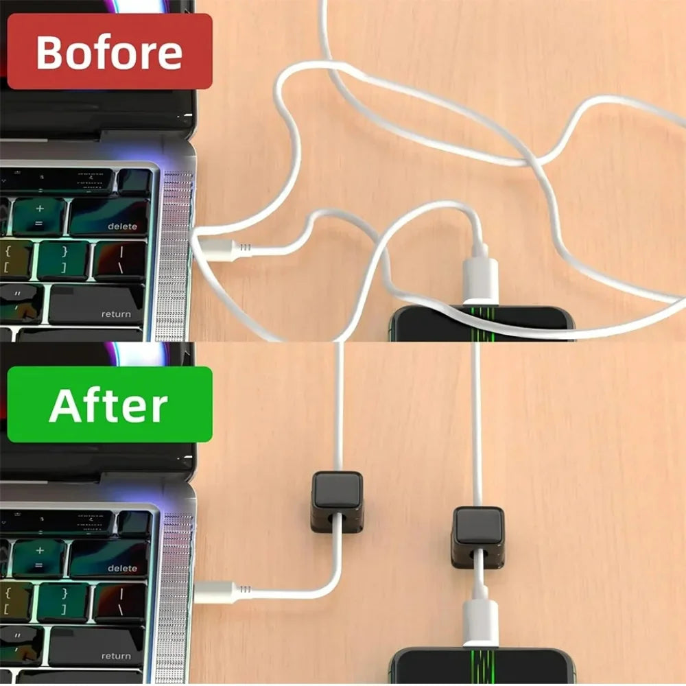 Magnetic Cable Clips Under-Desk Wire Organizer