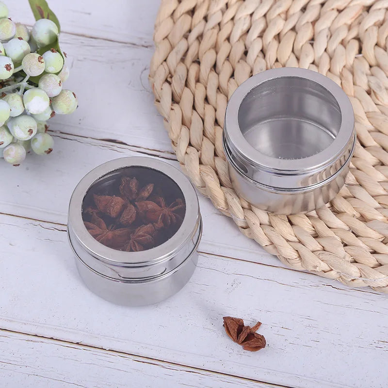 Magnetic Stainless Steel Spice Jar Set