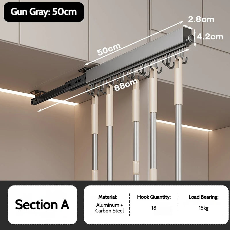 Retractable Telescopic Closet Hanging Rod