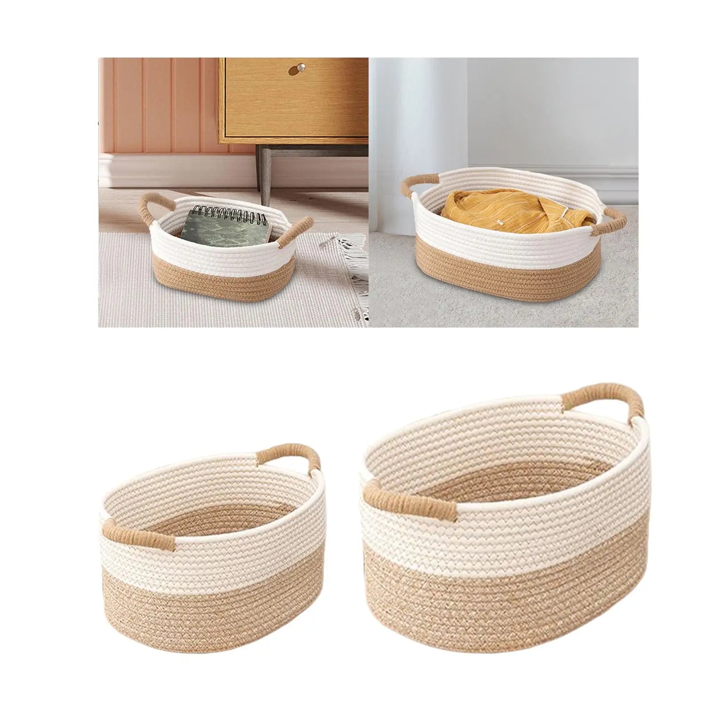 Woven Cotton Rope Storage Basket