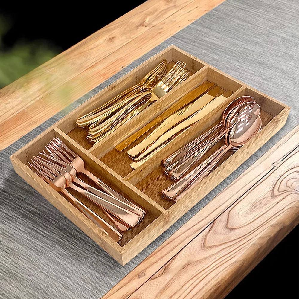 Bamboo Kitchen Drawer Organizer Tray