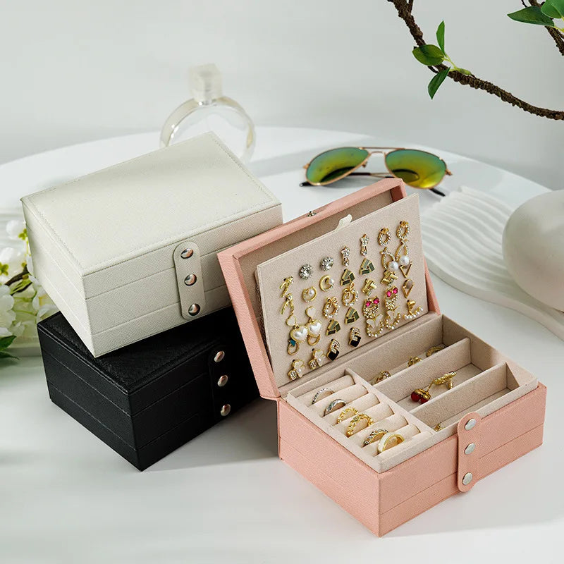 PU Leather Travel Jewelry Organizer Box