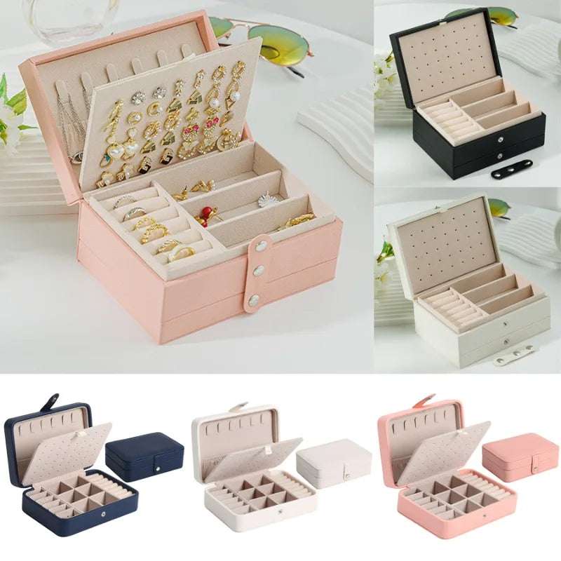 PU Leather Travel Jewelry Organizer Box
