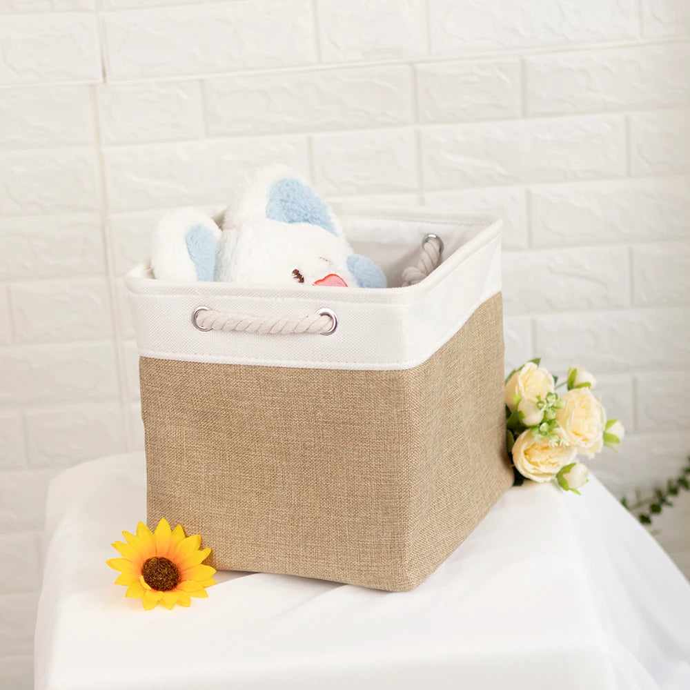 Foldable Fabric Storage Cubes with Ropes