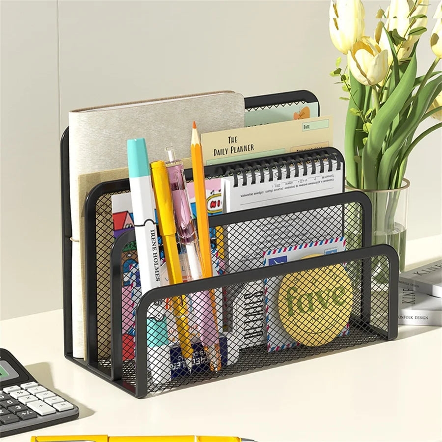 3-Layer Metal Mesh Document Tray Organizer