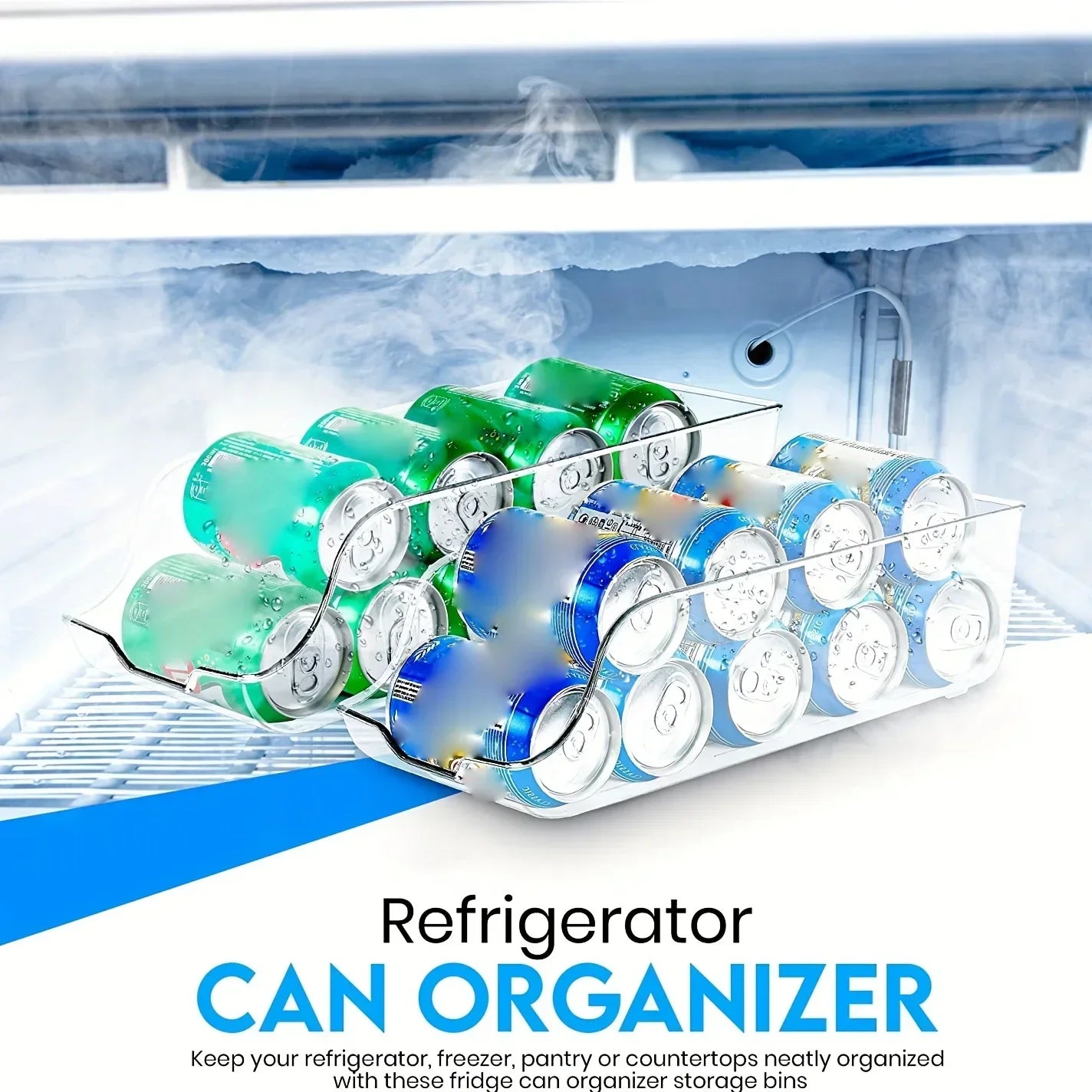 Fridge Soda Can Dispenser Organizer Bin