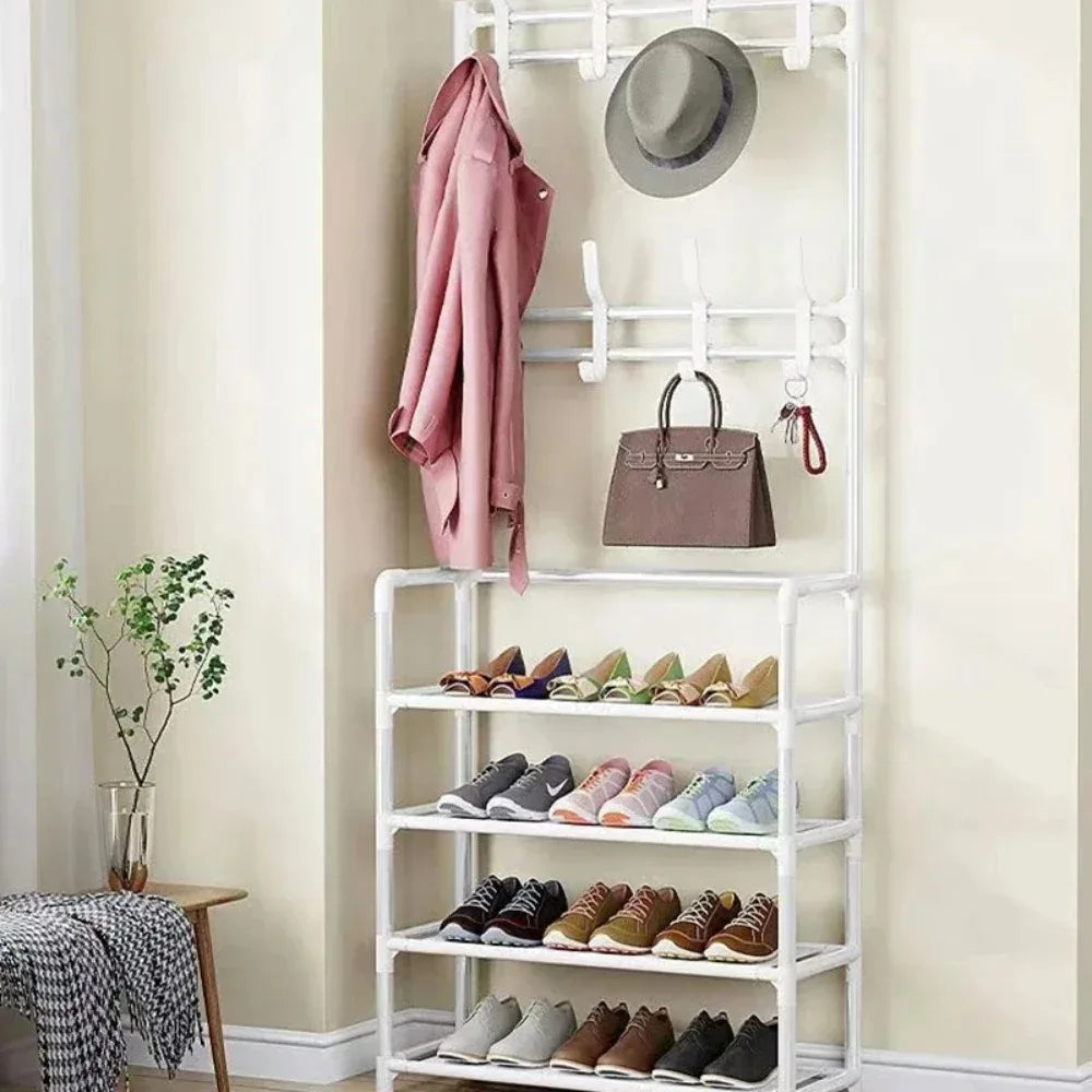 Floor-Standing Multi-Layer Shoe & Hat Rack
