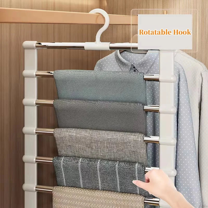 7-Layer Stainless Steel Pants Hanger Space Saver