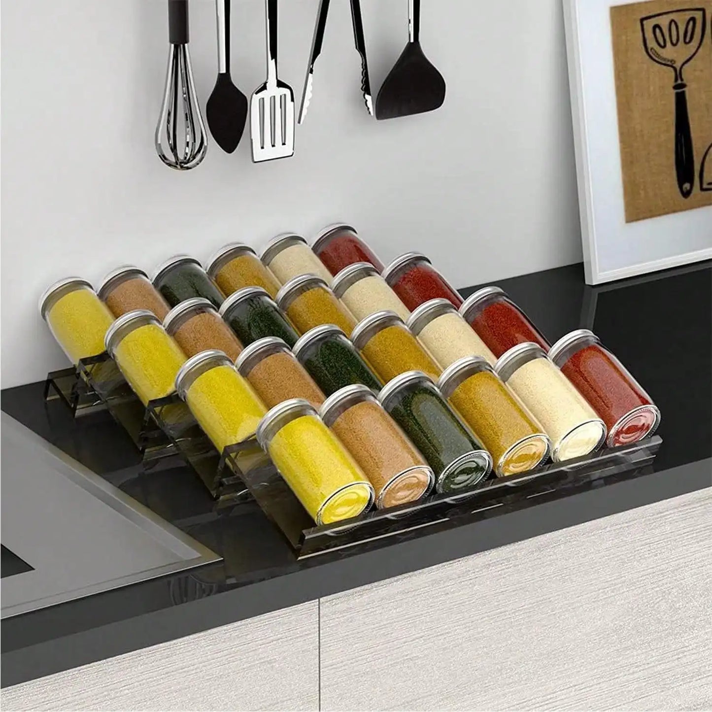 Adjustable Acrylic Spice Drawer Organizer