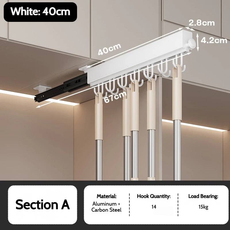 Retractable Telescopic Closet Hanging Rod