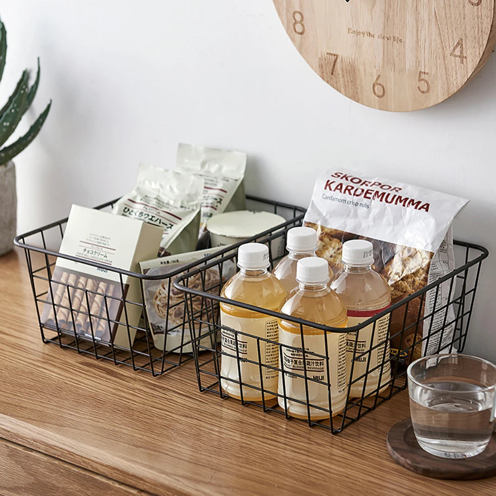 Wrought Iron Pantry Storage Basket