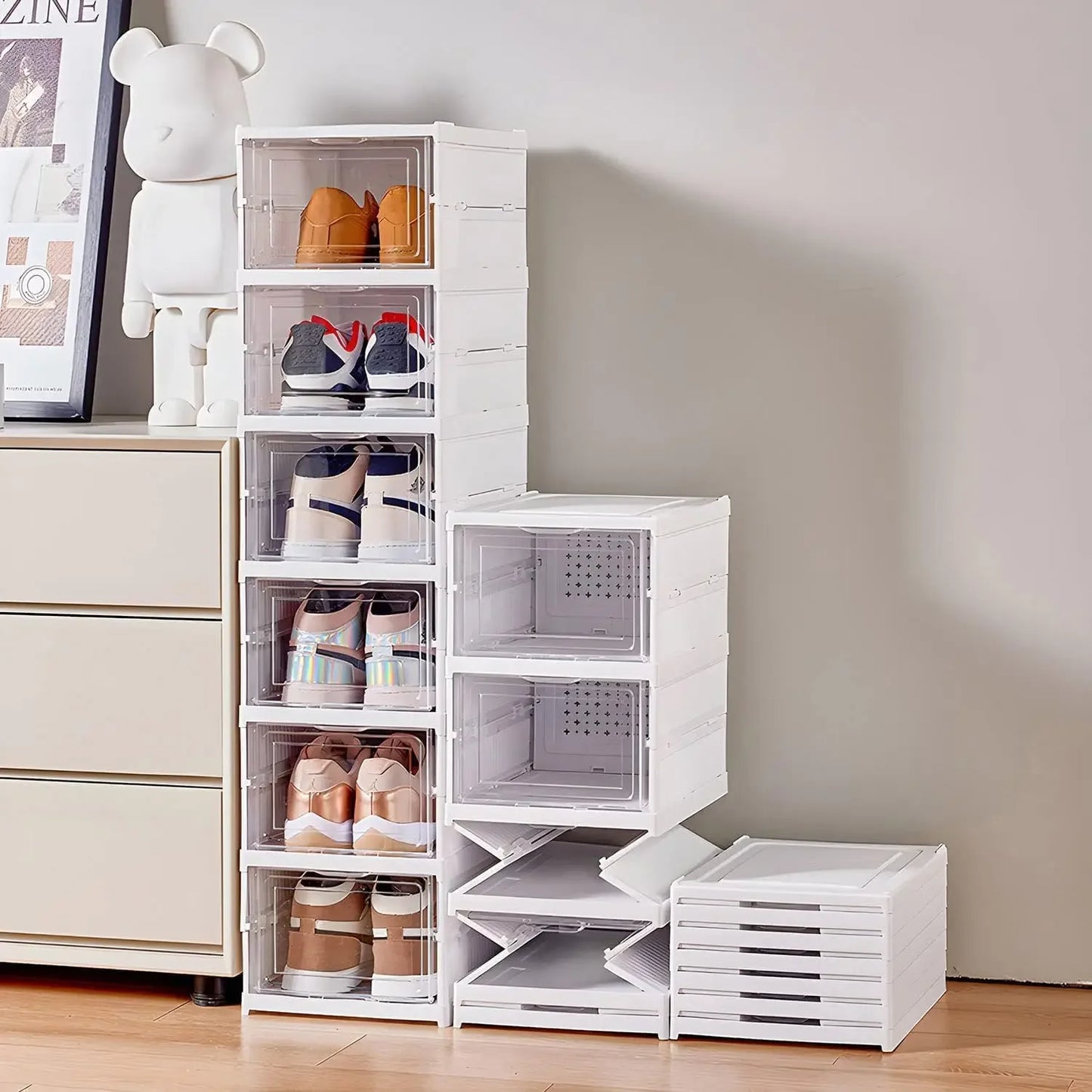 Foldable Transparent Shoe Storage Box