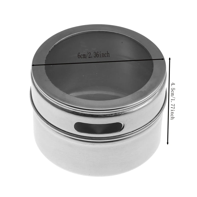 Magnetic Stainless Steel Spice Jar Set