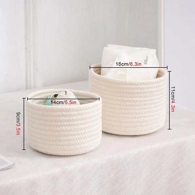 Handmade Woven Rope Desktop Storage Basket