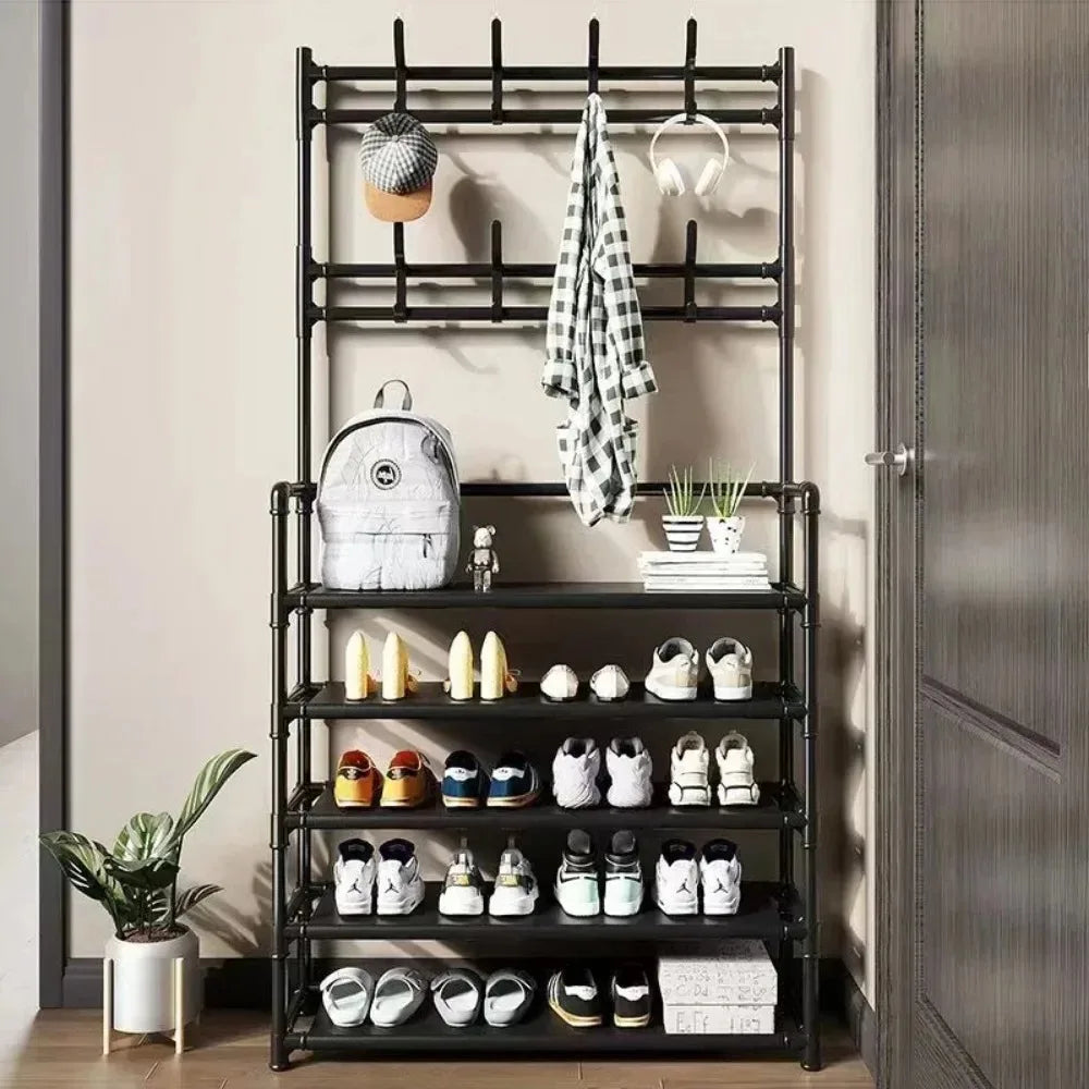 Floor-Standing Multi-Layer Shoe & Hat Rack