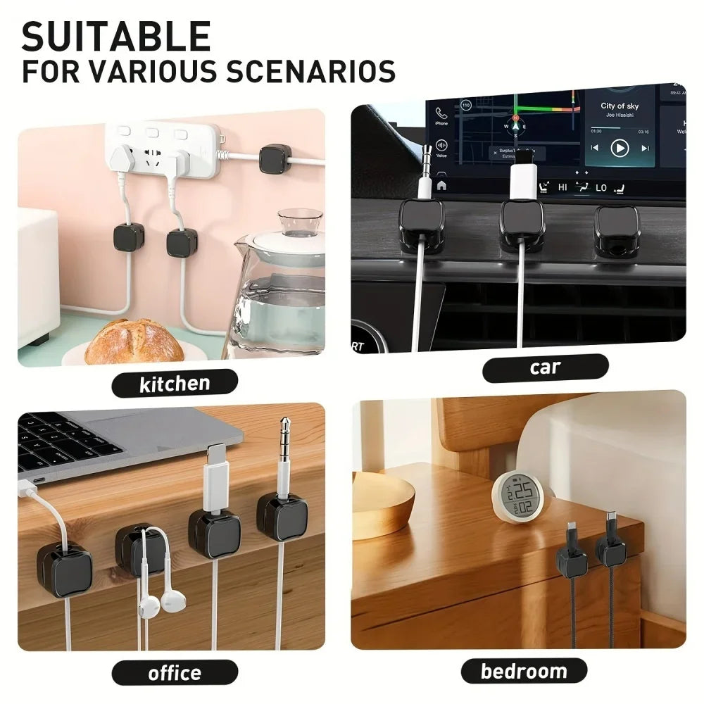 Magnetic Cable Clips Under-Desk Wire Organizer