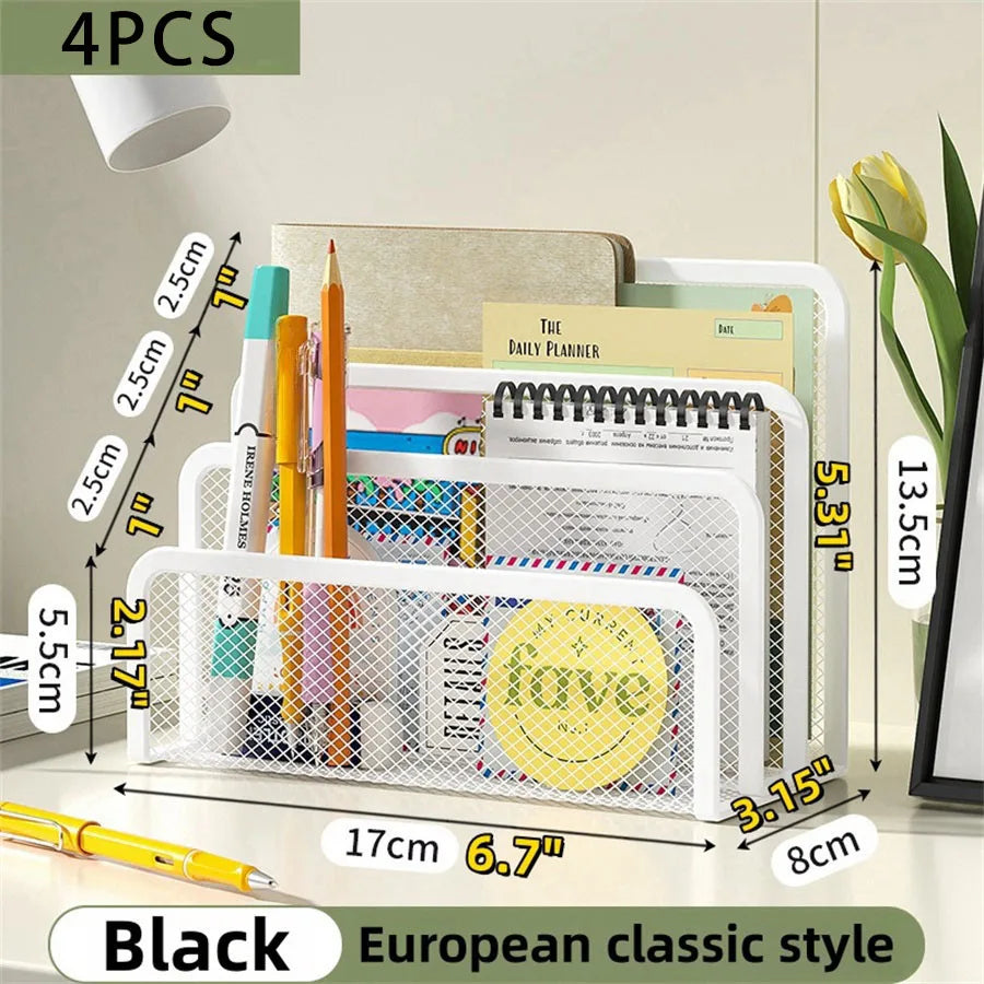 3-Layer Metal Mesh Document Tray Organizer