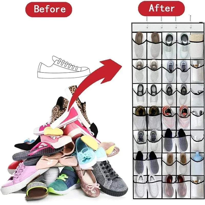 Over-Door Mesh Pocket Shoe Organizer