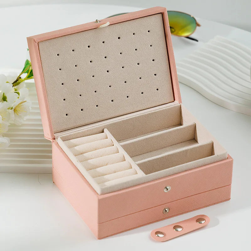 PU Leather Travel Jewelry Organizer Box