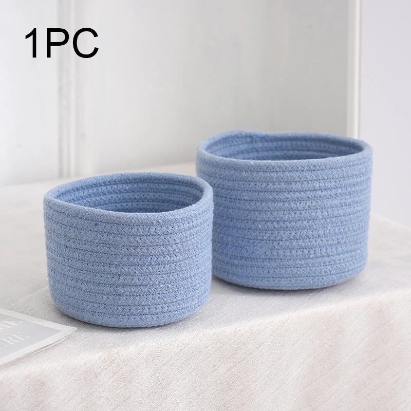 Handmade Woven Rope Desktop Storage Basket