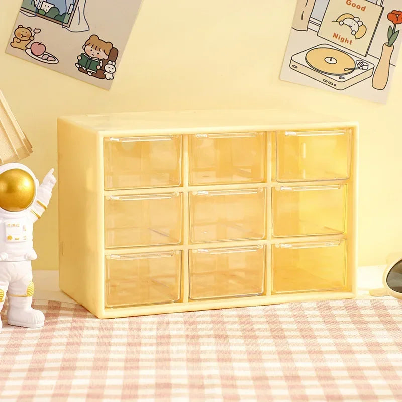 Desktop 9-Grid Transparent Storage Box
