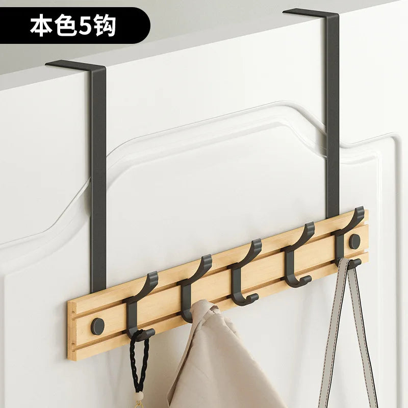 Nordic Bamboo Wall-Mounted Coat Hook Rack