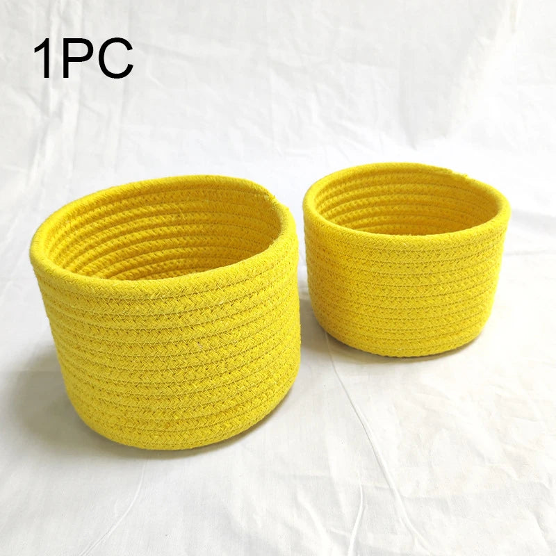 Handmade Woven Rope Desktop Storage Basket