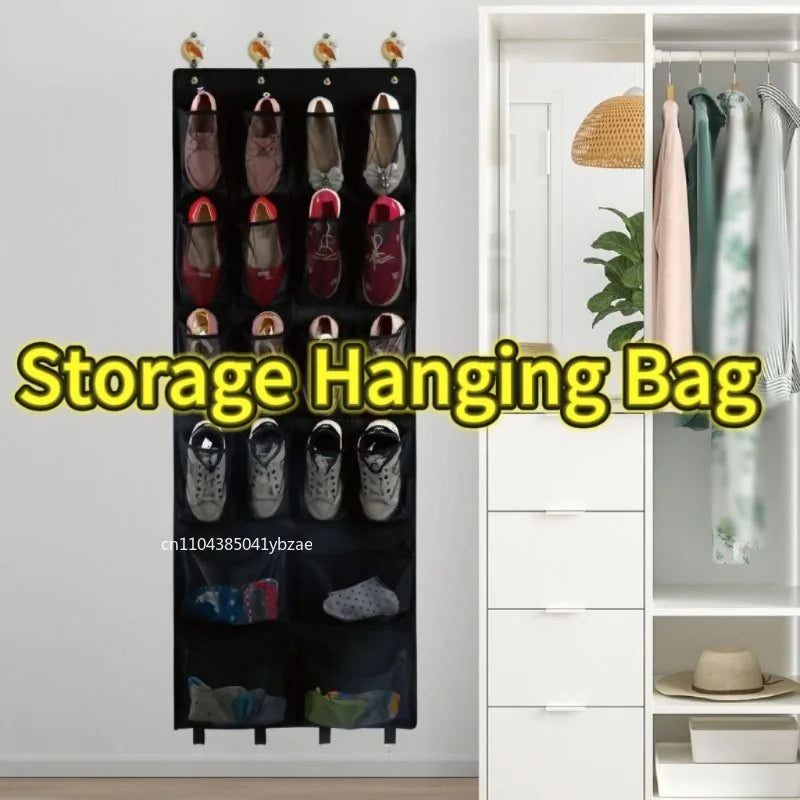 Over-Door Mesh Pocket Shoe Organizer