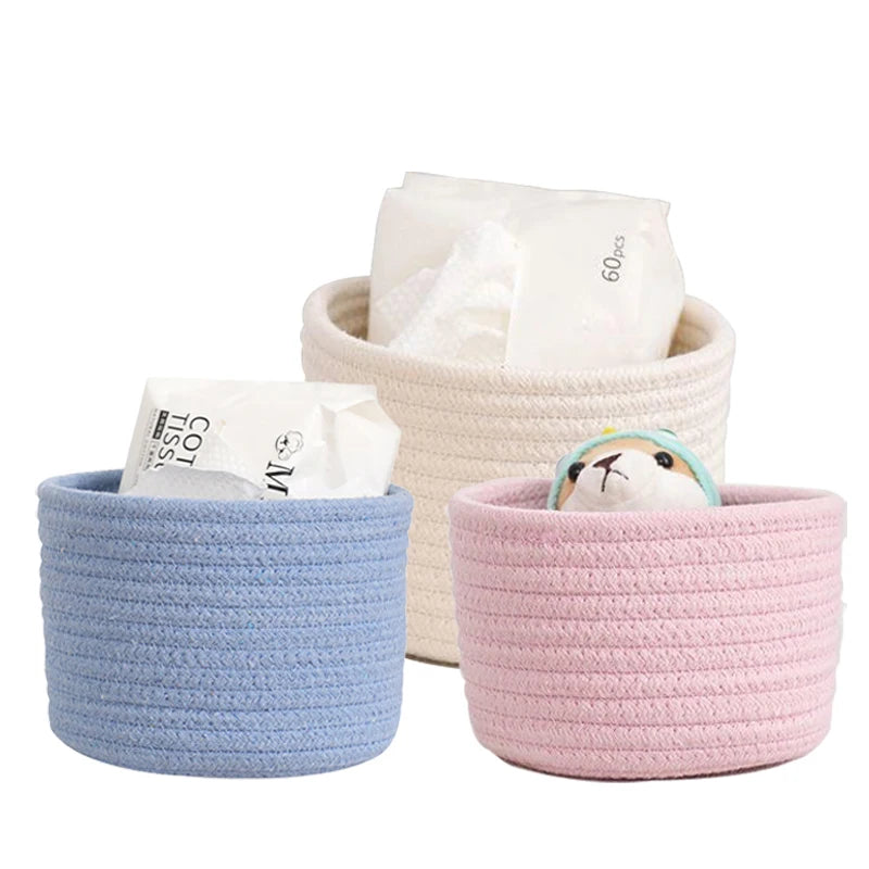 Handmade Woven Rope Desktop Storage Basket