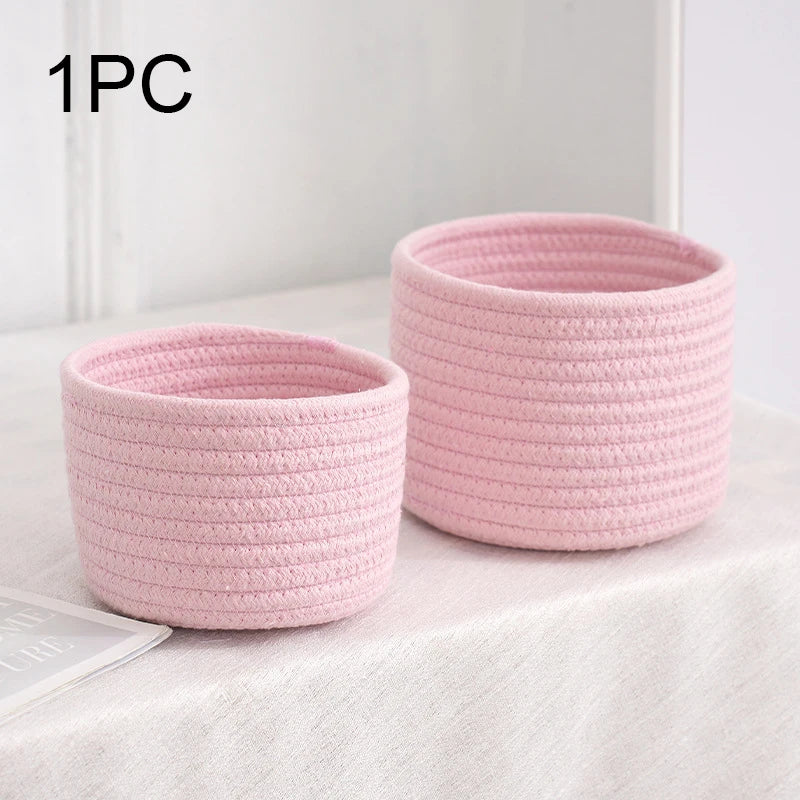 Handmade Woven Rope Desktop Storage Basket