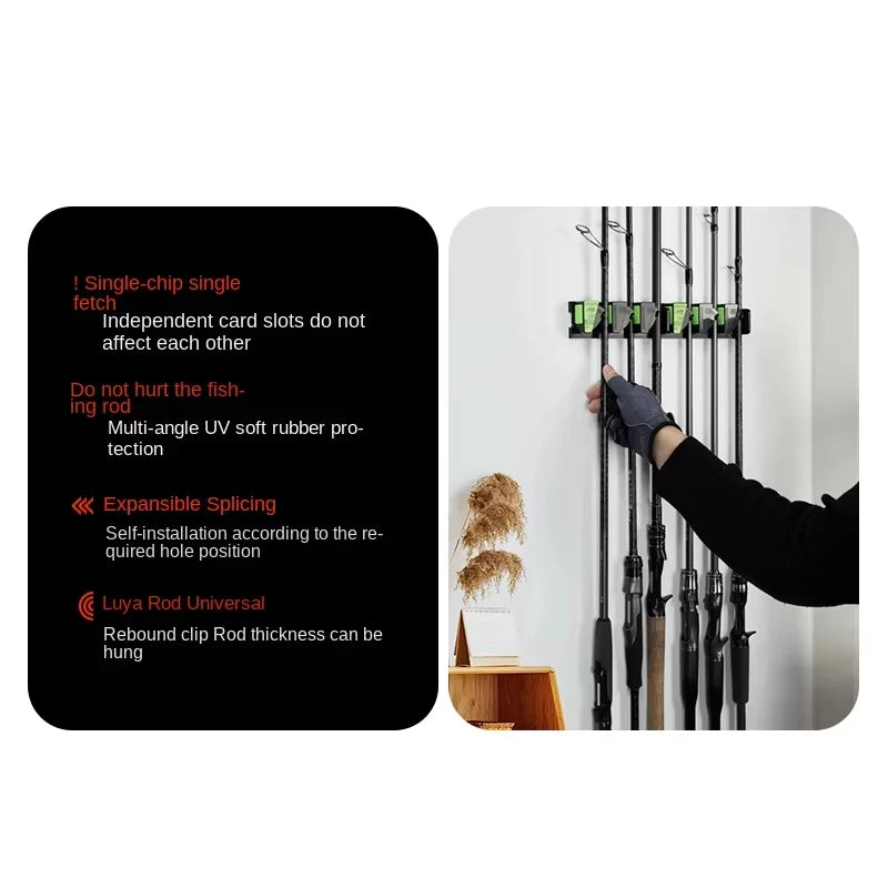 Wall-Mounted Fishing Rod Rack